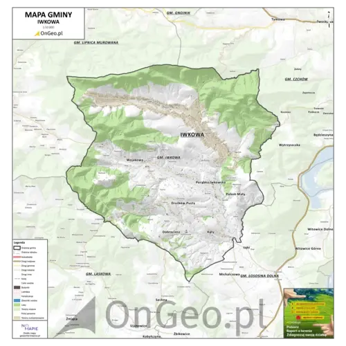 Mapa gminy Iwkowa